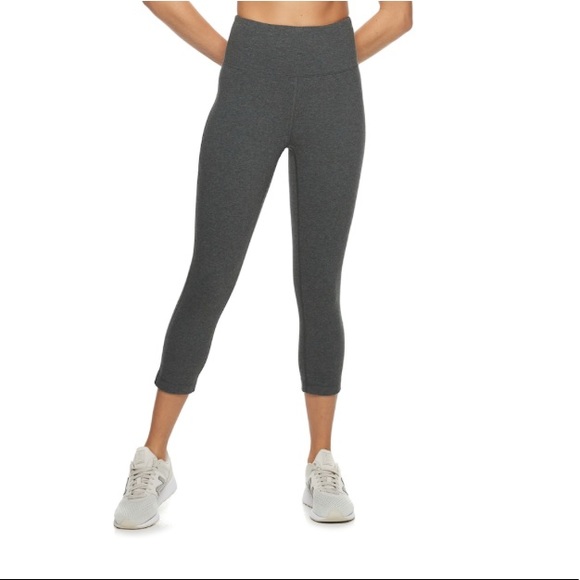 Women/'s Tek Gear Slate Heather Gray Straight-Leg Capris Size 1X